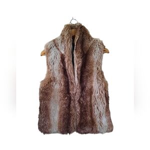 Forever 21 Faux Fur Vest Wolf Fur Old Money Mob Wife Coachella Festival